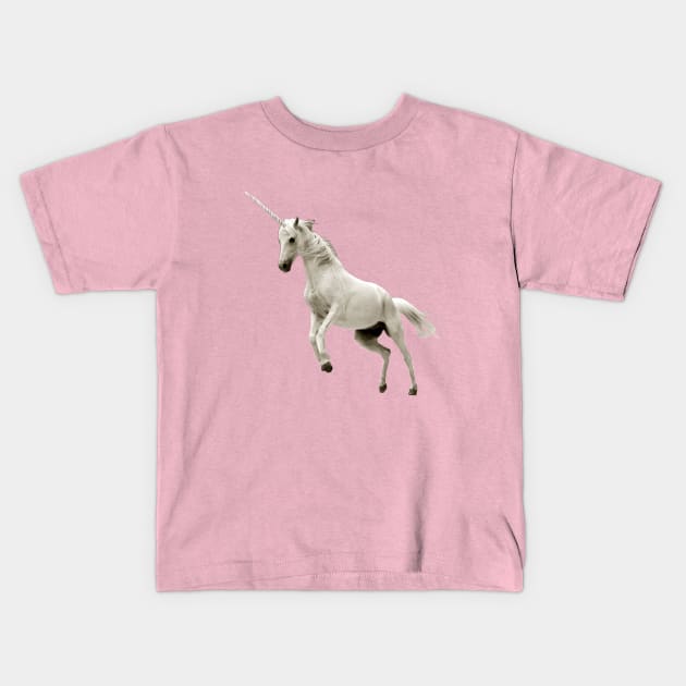 White Unicorn Kids T-Shirt by bulubulu